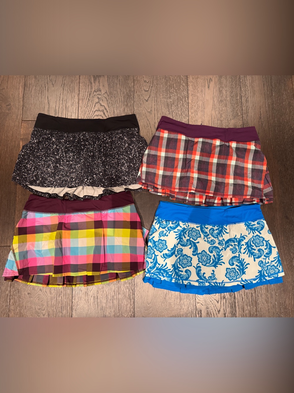 lululemon athletica Mini Skirts – Multicolor Plaid, Blue, Black & Floral
